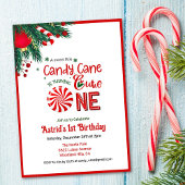 Candy Cane Cutie First Birthday Kaart