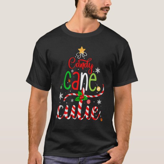 Candy Cane Cutie kerstboys Girls Kinder Xmas Pa T-shirt (Voorkant)