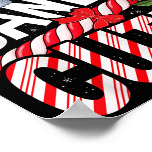 Candy Cane Cutie Kerstmis Vrouwen Meisjes Kinder T Poster (Hoek)