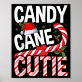 Candy Cane Cutie Kerstmis Vrouwen Meisjes Kinder T Poster (Voorkant)