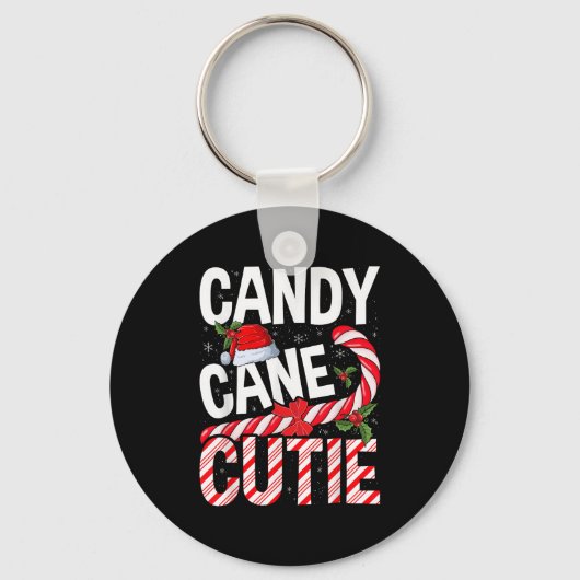 Candy Cane Cutie Kerstmis Vrouwen Meisjes Kinder T Sleutelhanger (Voorkant)