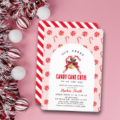 Candy Cane Cutie Pink Girl Baby Shower Kaart