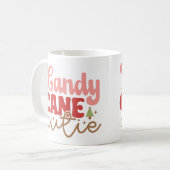 Candy Cane Cutie Retro Groovy Kerst Feestdagen Koffiemok (Voorkant links)