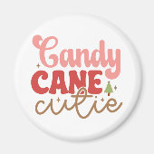 Candy Cane Cutie Retro Groovy Kerst Feestdagen Magneet (Voorkant)