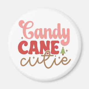 Candy Cane Cutie Retro Groovy Kerst Feestdagen Magneet