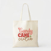 Candy Cane Cutie Retro Groovy Kerst Feestdagen Tote Bag (Voorkant)