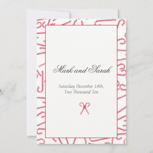 Candy Cane Dance Invitation P Kaart (Voorkant)