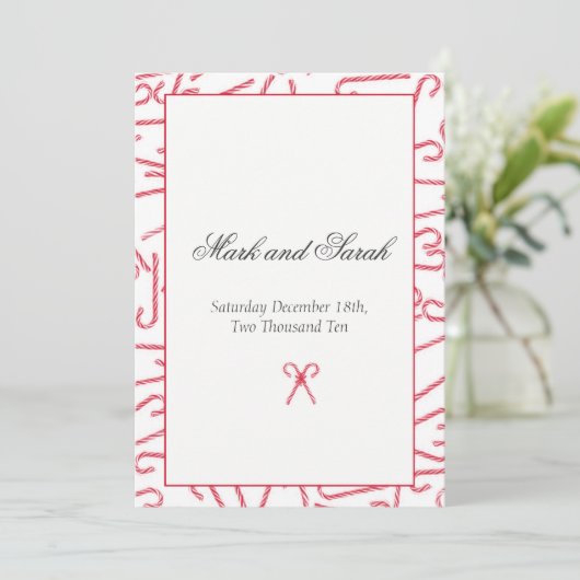 Candy Cane Dance Invitation P Kaart (Staand voorkant)