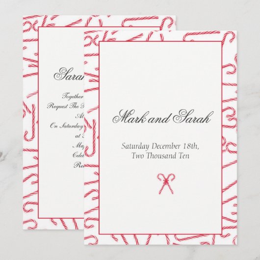 Candy Cane Dance Invitation P Kaart (Voorkant / Achterkant)