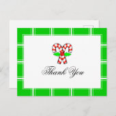 Candy Cane Dank u voor de groene kerst Briefkaart (Voorkant / Achterkant)
