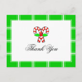 Candy Cane Dank u voor de groene kerst Briefkaart (Voorkant)