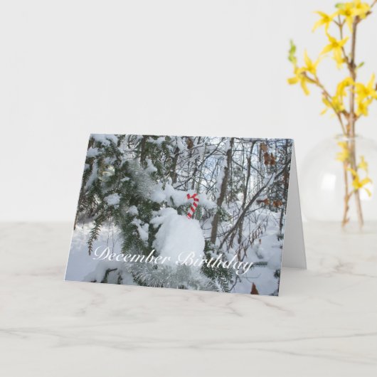 Candy Cane Decoratie - December Verjaardag Kaart (Gele Bloem)