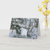 Candy Cane Decoration-December Birthday Kaart (Gele Bloem)