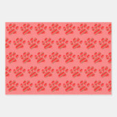 Candy Cane Dog Paw Patroon Oud Papier Print Inpakpapier Vel (Voorkant 3)