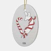 Candy Cane Doxie Keramisch Ornament (Links)