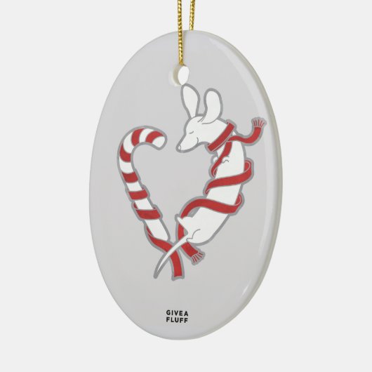 Candy Cane Doxie Keramisch Ornament (Links)