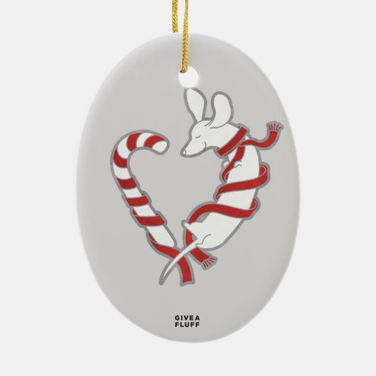 Candy Cane Doxie Keramisch Ornament (Achterkant)