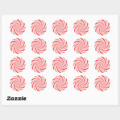 Candy Cane Draai Ronde Sticker (Vel)
