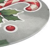 Candy Cane Duo With Holly And Berries Snijplank (Hoek)