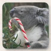 Candy Cane Eating Candy Cute Koala Drankjes Onderzetter (Voorkant)