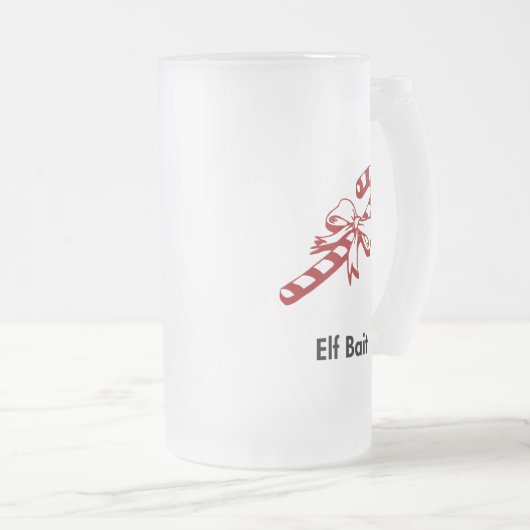 Candy Cane Elf Bait Matglas Bierpul (Voorkant rechts)