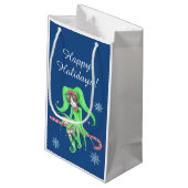 Candy Cane Elf Gift Bag Klein Cadeauzakje (Achterkant Gekanteld)