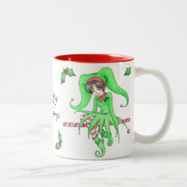 Candy Cane Elf Holiday Mok