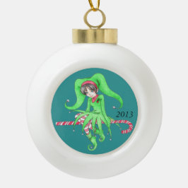 Candy Cane Elf Holiday Ornament