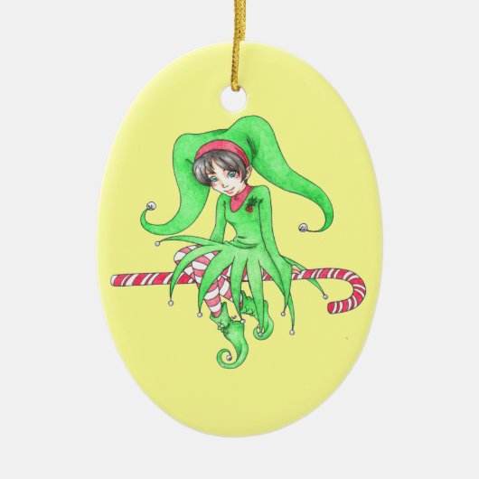 Candy Cane Elf Ornament (Voorkant)