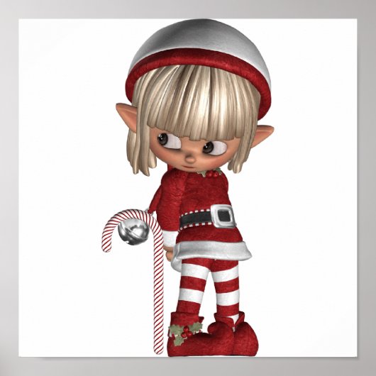 Candy Cane Elf Poster (Voorkant)