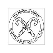 Candy Cane en Bow Family Embleem + Adres Rubberstempel (Afrduk)