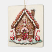 Candy Cane en Gumdrop Delight Gingerbread House Keramisch Ornament (Links)