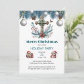 Candy Cane en Holly Cross Kerstmis Kaart (Staand voorkant)