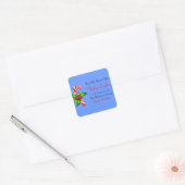 Candy Cane en Holly Holiday Food Vierkante Sticker (Envelop)