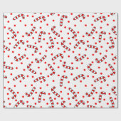 Candy Cane en Polka Dot kerstpatroon Cadeaupapier (Vlak)