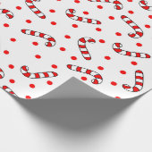 Candy Cane en Polka Dot kerstpatroon Cadeaupapier (Hoek)