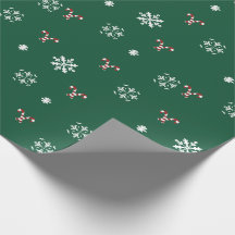 Candy Cane en Sneeuwvlokken Inpakpapier