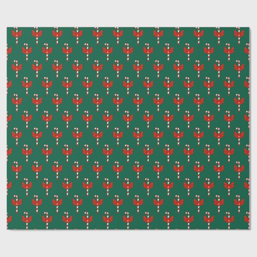 Candy Cane en Strik Cadeaupapier (Vlak)