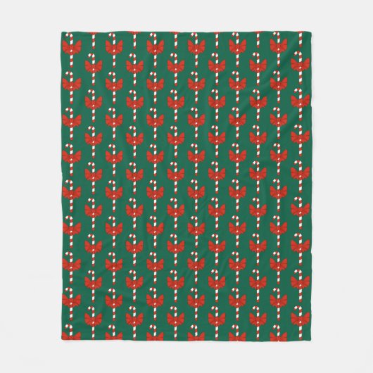 Candy Cane en Strik Fleece Deken (Voorkant)