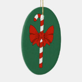 Candy Cane en Strik Keramisch Ornament (Rechts)