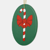 Candy Cane en Strik Keramisch Ornament (Links)