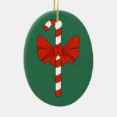 Candy Cane en Strik Keramisch Ornament (Achterkant)