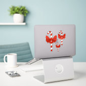 Candy Cane en Strik Sticker (Laptop op bureau)