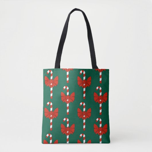 Candy Cane en Strik Tote Bag (Voorkant)