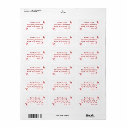 Candy Cane Etiket (Full Sheet)
