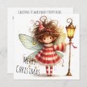 Candy Cane Fairy Holiday Card (Voorkant / Achterkant)
