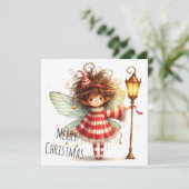 Candy Cane Fairy Holiday Card (Staand voorkant)