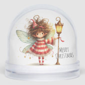 Candy Cane Fairy Holiday Card Sneeuwbol (Voorkant)
