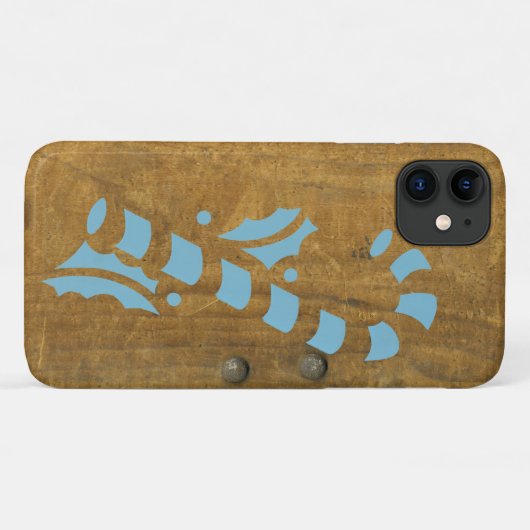 Candy Cane Faux Wood Holiday Case-Mate iPhone Case (Achterkant (horizontaal))