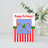 Candy Cane Feestdagenkaart (Staand voorkant)